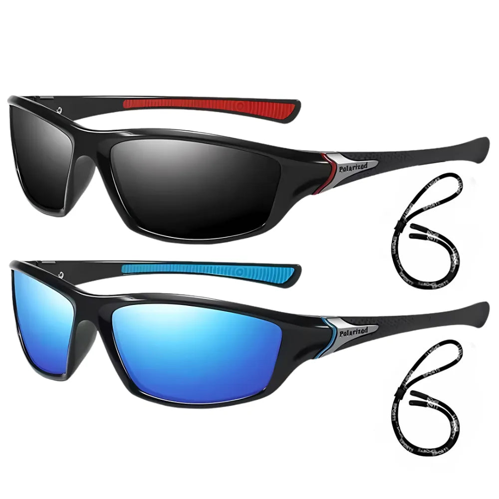 Polarized sports glasses with retro design