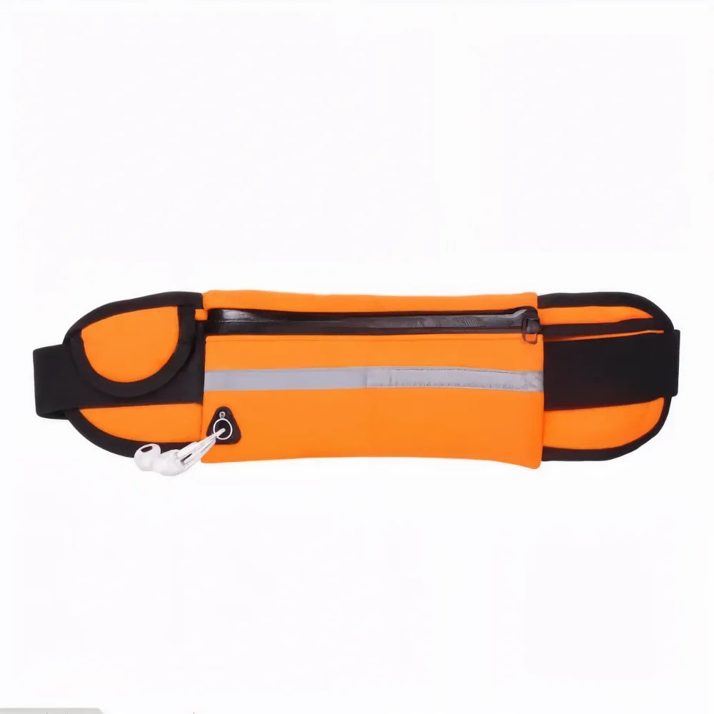 Secure running belt with multiple pockets