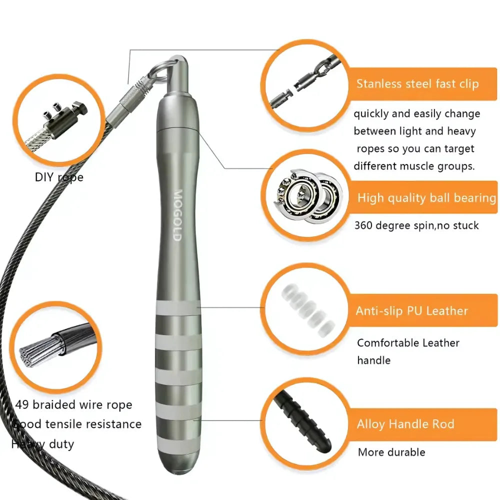 Durable speed rope for weight loss workouts