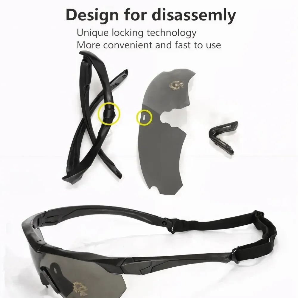 Windproof shooting glasses for safety and precision
