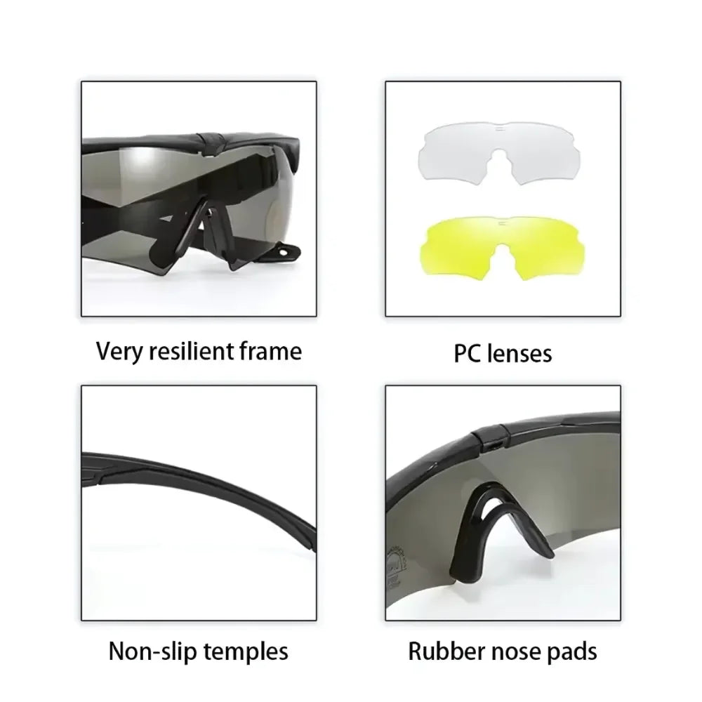 HD vision tactical eyewear for airsoft and outdoor use