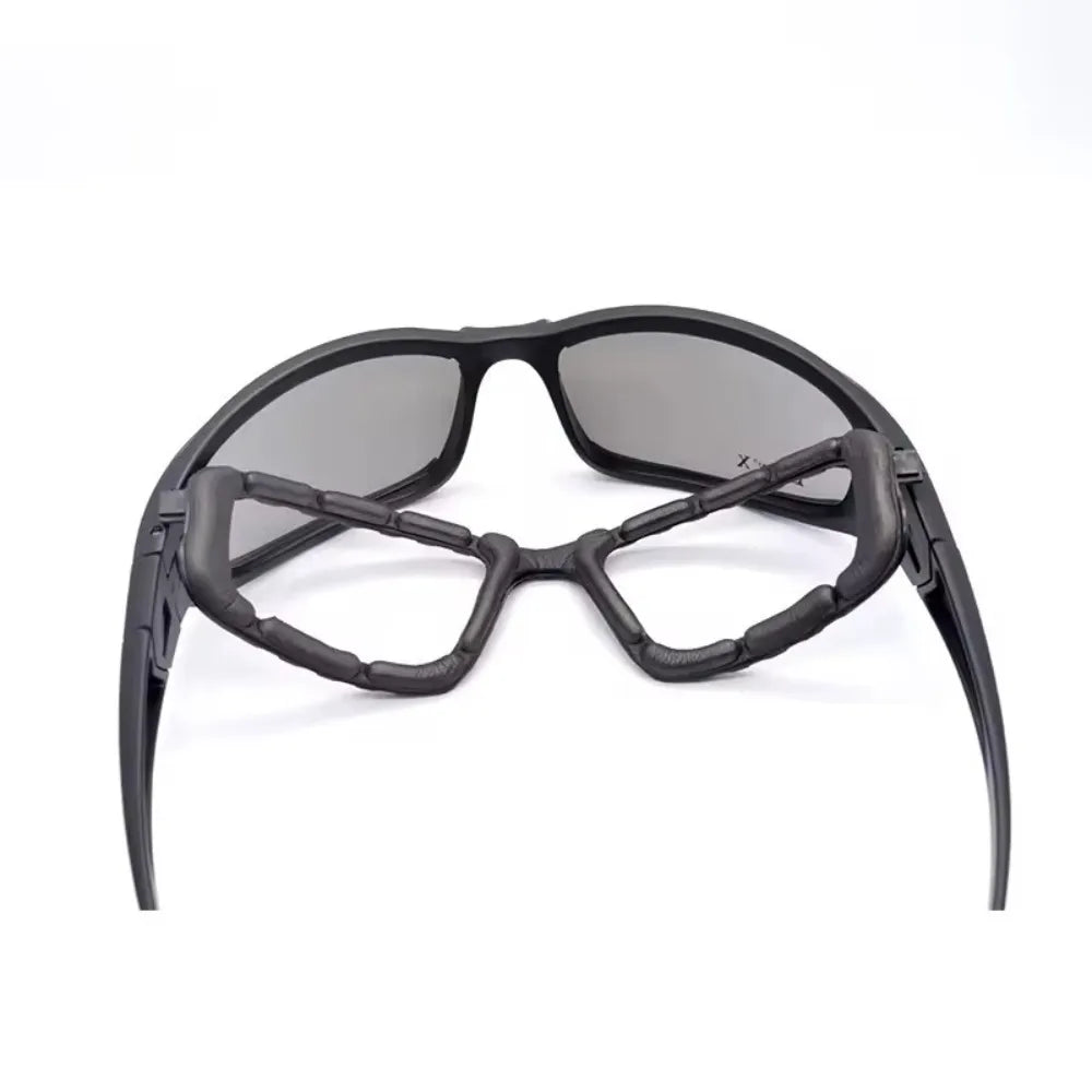 X7 tactical military polarized goggles rear view showing padded layer for eye comfort and protection.