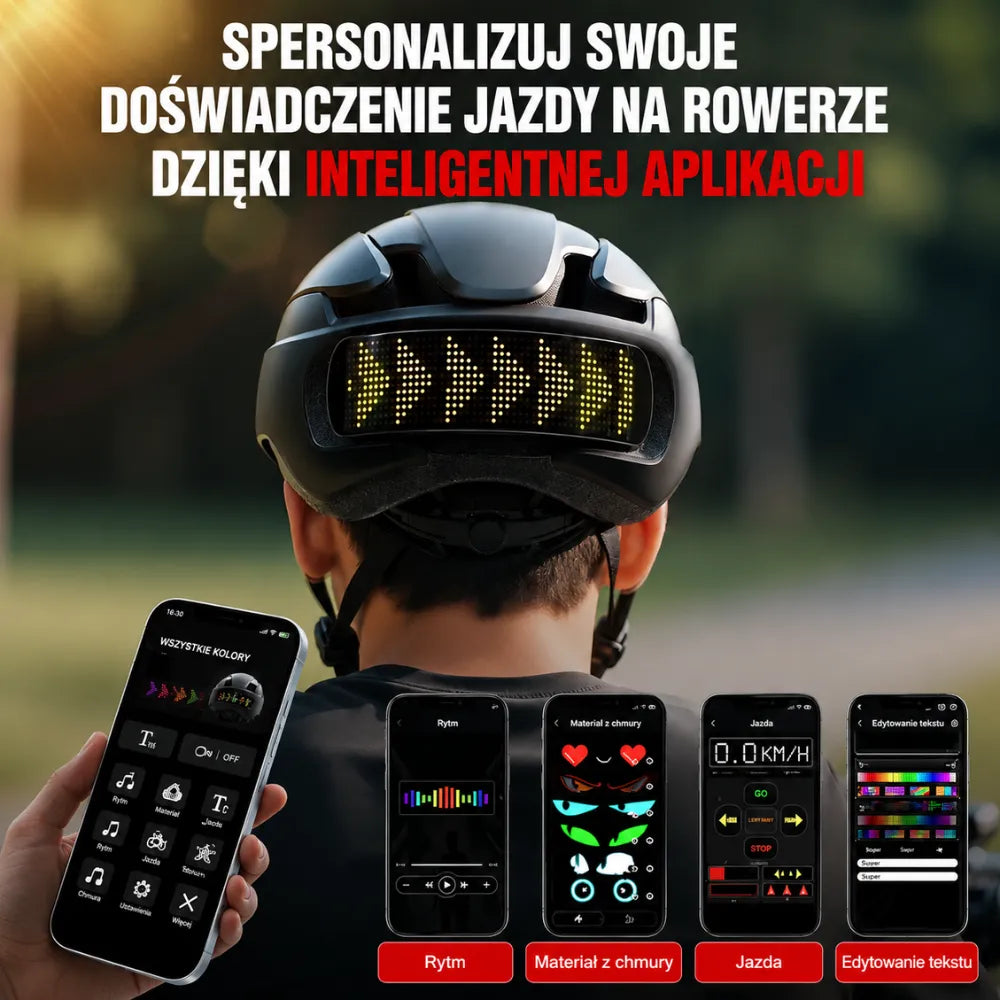 APEX | Inteligentny Kask z Panelem LED i Aplikacją