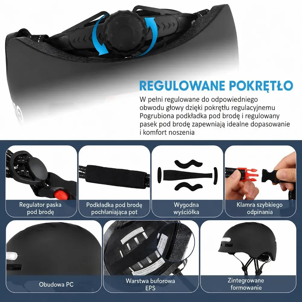 AXON | Kask Rowerowy z Oświetleniem LED