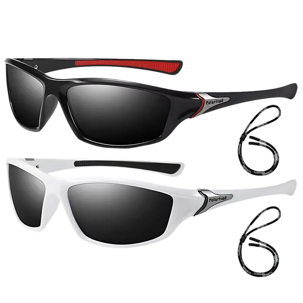 Sports sunglasses with chain accessory for secure fit