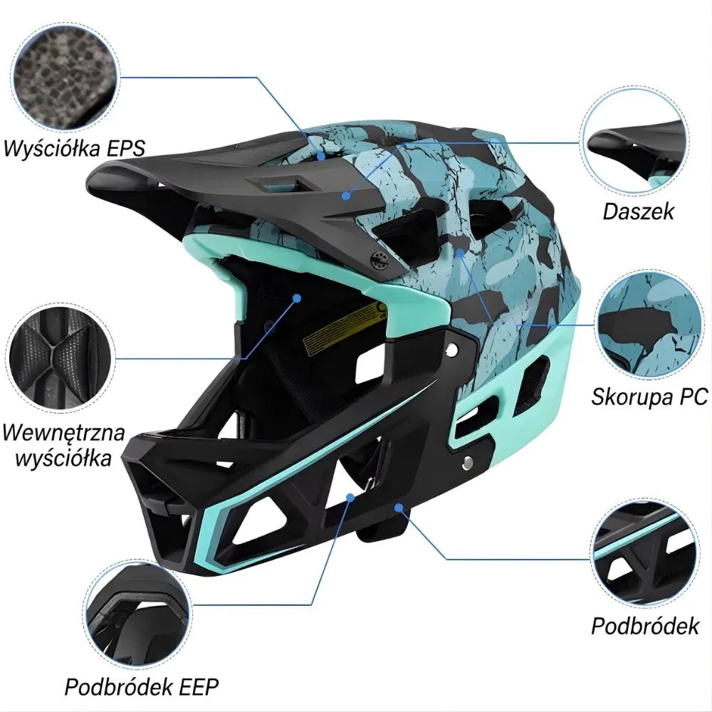 PREDATOR | Kask Full Face MTB do Downhillu
