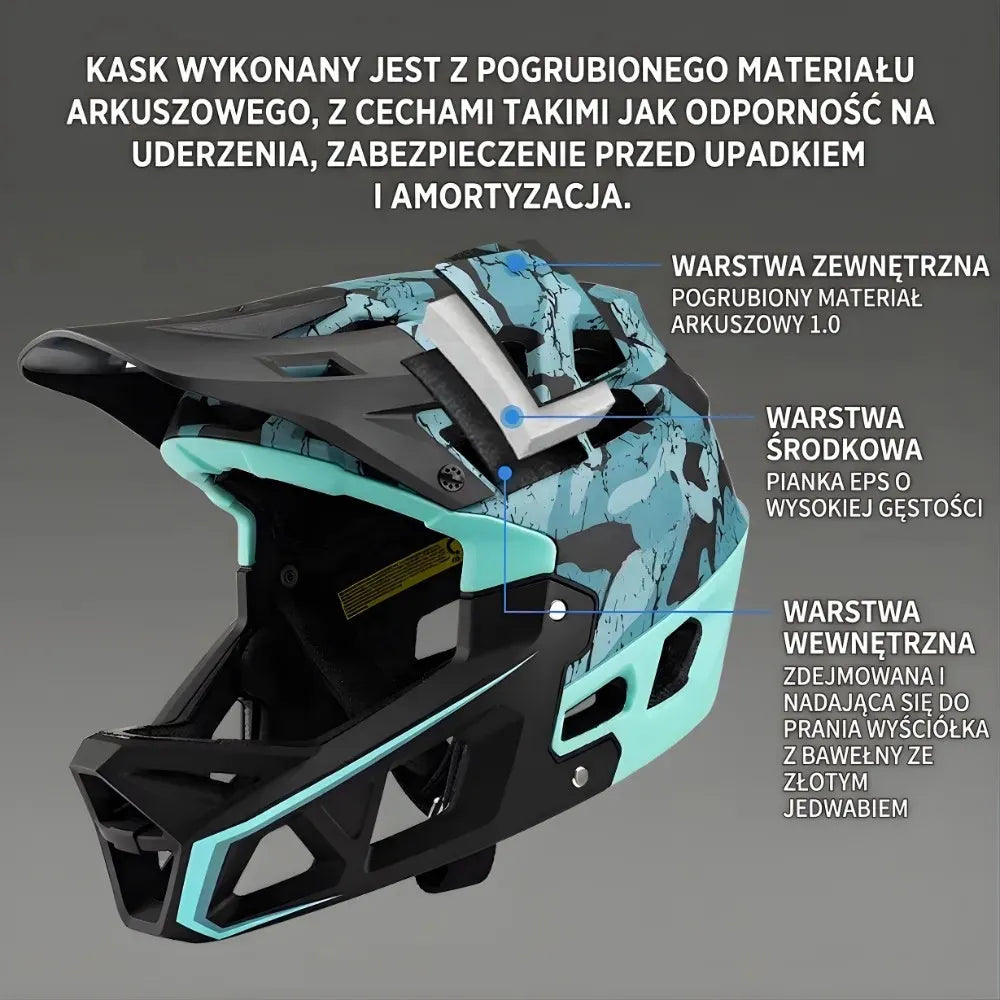 PREDATOR | Kask Full Face MTB do Downhillu