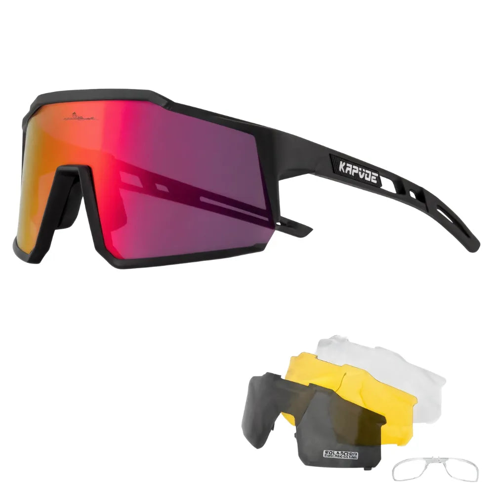 Road bike eyewear with polarized lenses