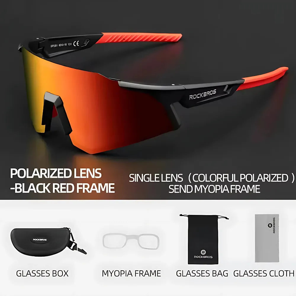 Polarized photochromic sports glasses for outdoor use
