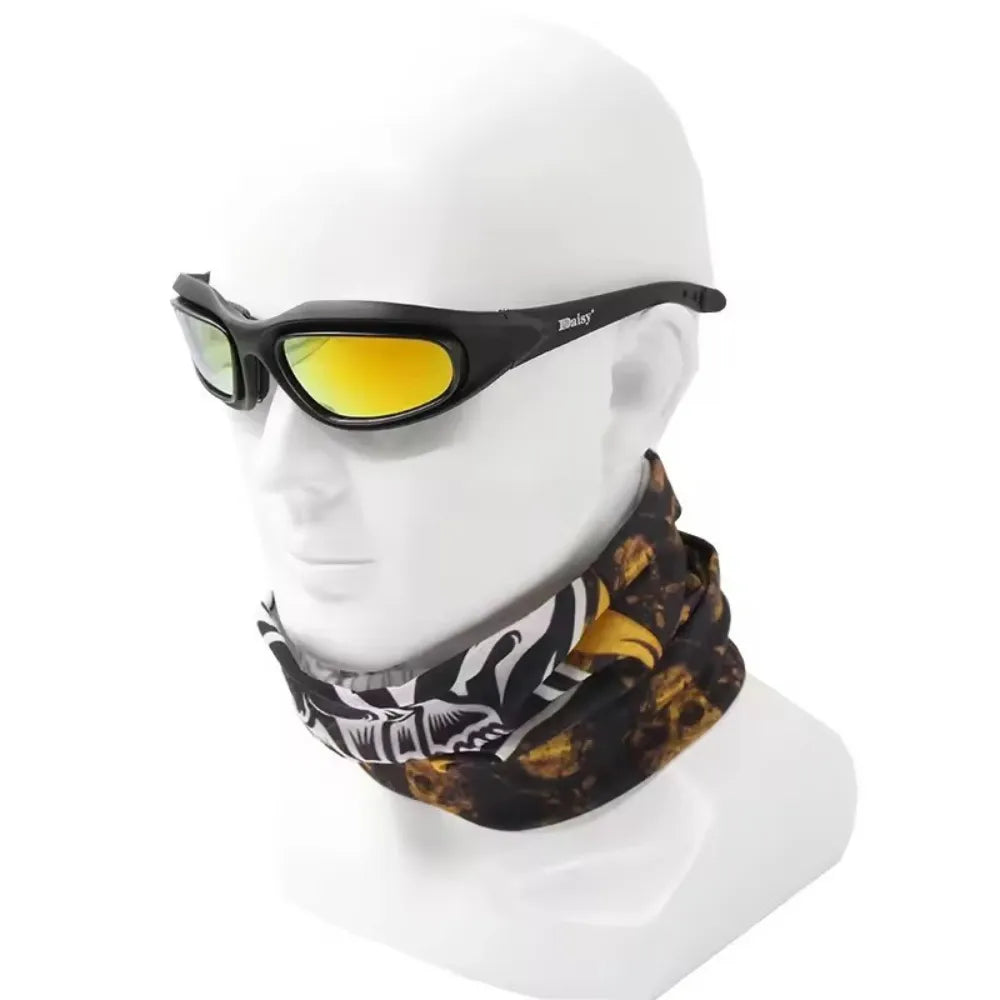 C5 tactical military polarized goggles displayed on mannequin with white background.