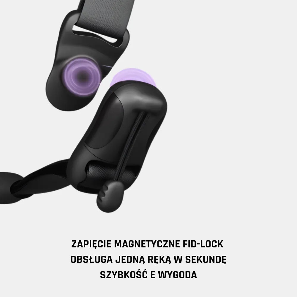 Kask rowerowy VORTEX z magnetycznym zapięciem Fid-Lock – szybkie i bezpieczne zapinanie jedną ręką.